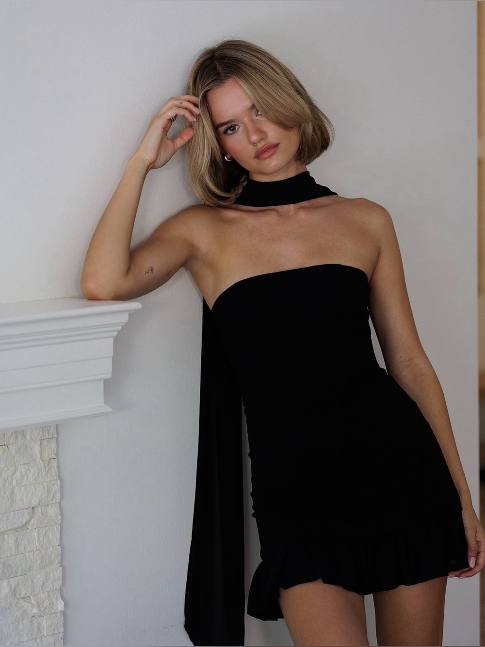 $238 STONE COLD FOX DRESS SCARF SET LPA CULT GAIA DISSH BEC BRIDGE MAURIE EVE